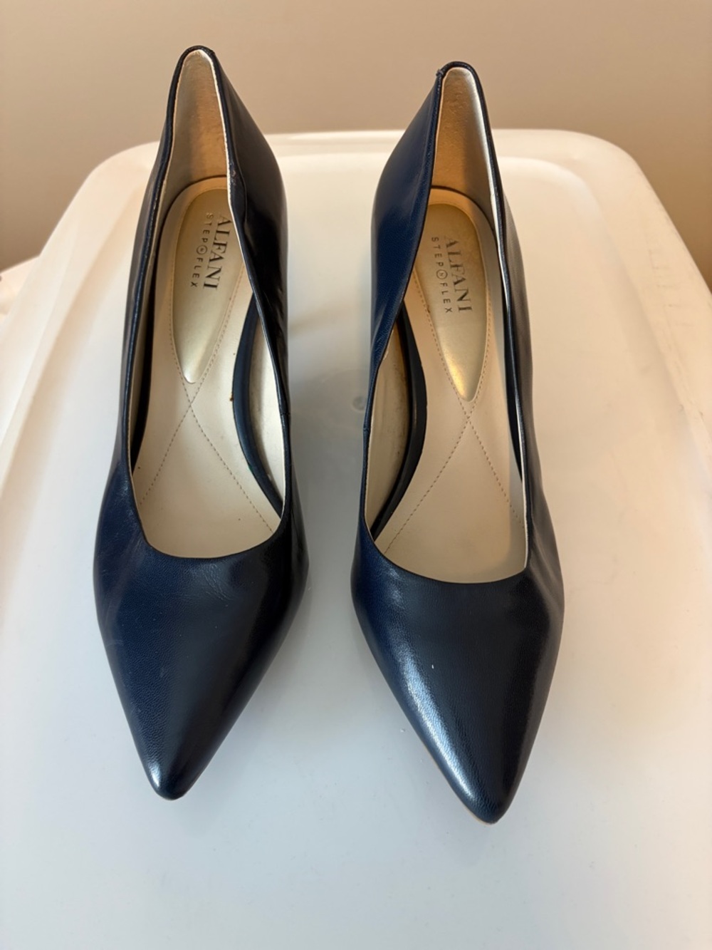 Alfani Navy Pointed-Toe Pumps